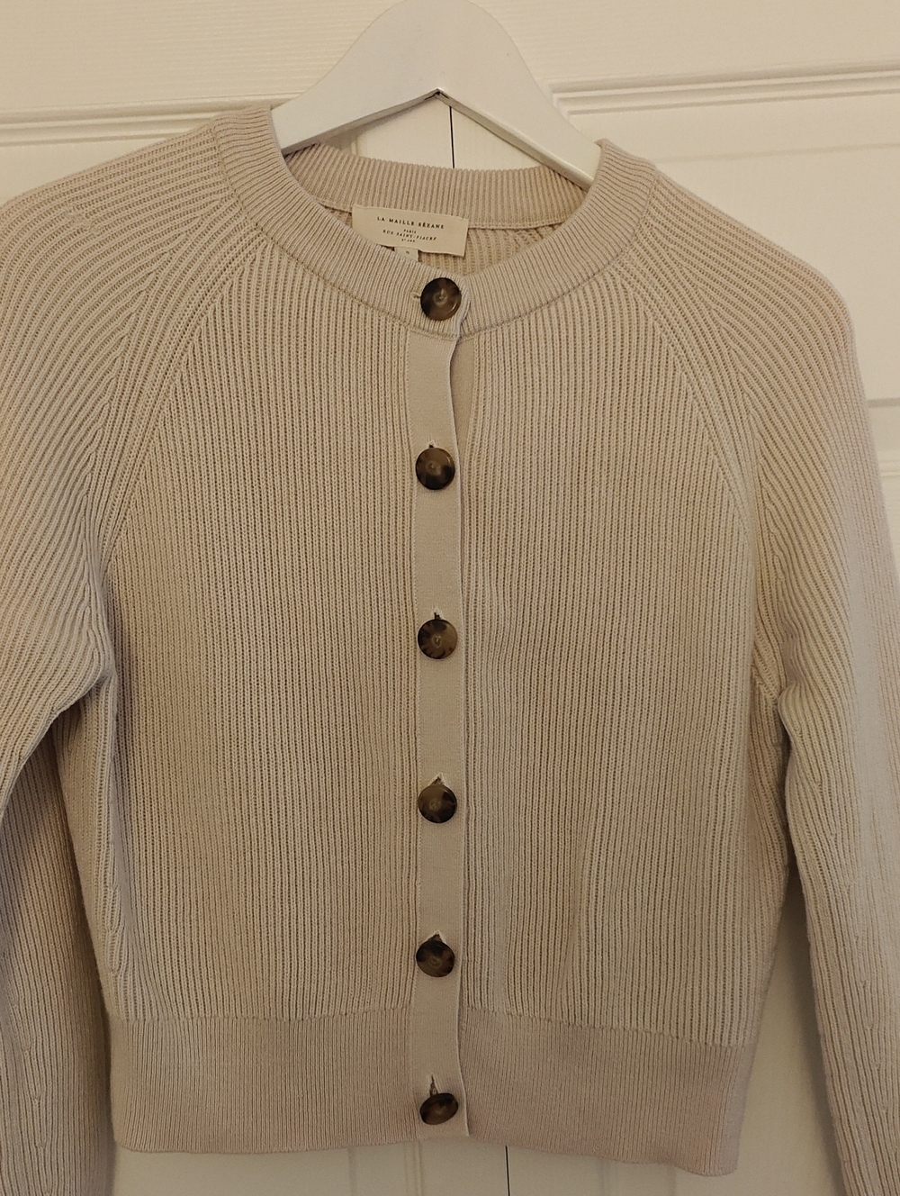 Sezane Sonnie Cardigan In Cream, Size Small - Picture 8 of 15